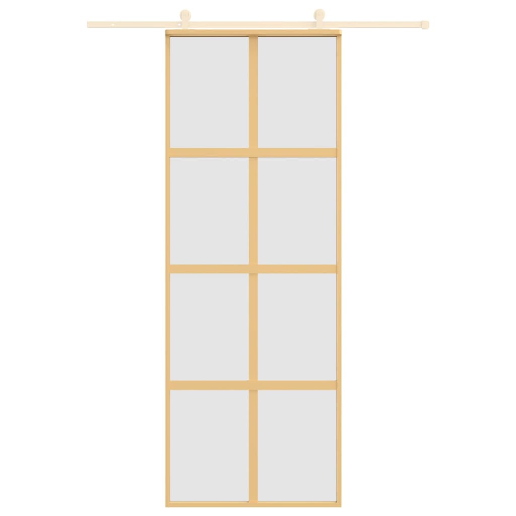 Vidaxl skyvedør 76x205 cm matt ESG -glass og aluminiumgullfarget