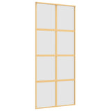Vidaxx Schiebetür 90x205 cm ESG-Glas matt und Aluminium goldfarben