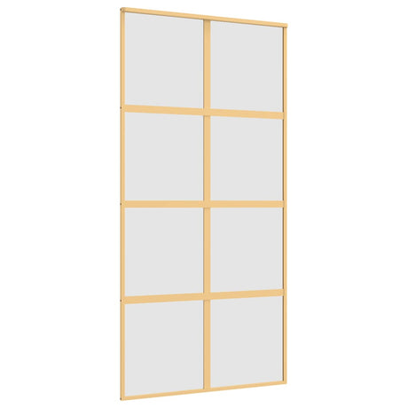 Vidaxx Schiebetür 102,5x205 cm ESG-Glas matt und Aluminium goldfarben