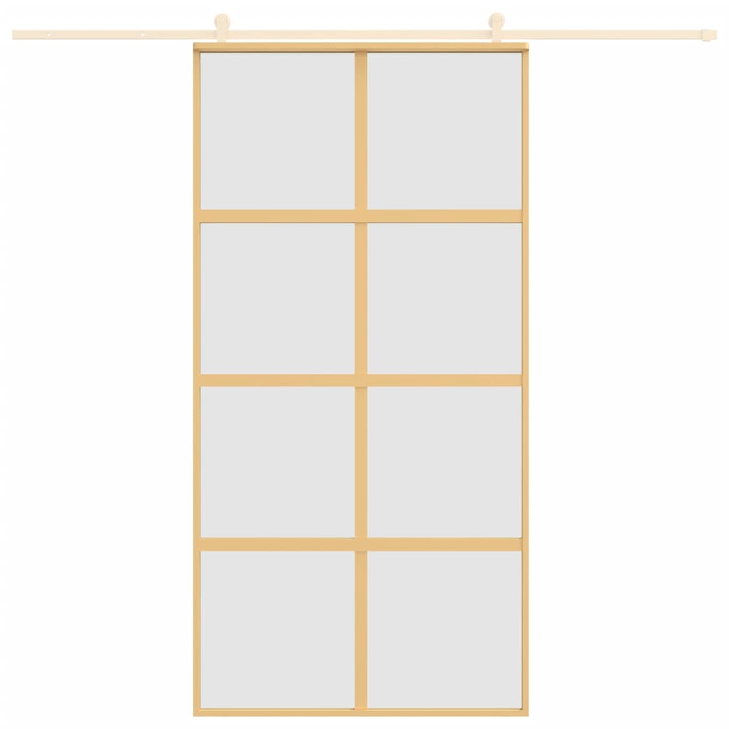 VidaXL sliding door 102.5x205 cm matte ESG glass and aluminum gold colored