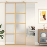 Vidaxx Schiebetür 102,5x205 cm ESG-Glas matt und Aluminium goldfarben