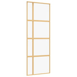 VIDAXL -Schiebetür 76x205 cm klares ESG -Glas und Aluminium Gold gefärbt