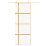 Vidaxl Sliding Porte 76x205 cm Verre ESG transparent et en aluminium or de couleur