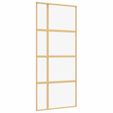 Vidaxx Schiebetür 90x205 cm klares ESG-Glas und Aluminium goldfarben