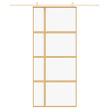 Porta scorrevole Vidaxl 90x205 cm Clear ESG Glass e in oro in alluminio