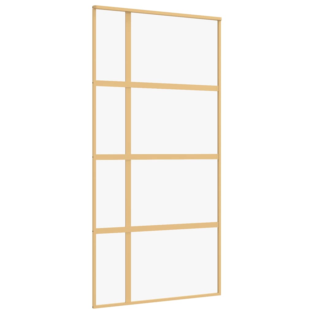 Vidaxx-Schiebetür 102,5 x 205 cm, klares ESG-Glas und Aluminium-Goldfarbe