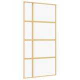 Vidaxx-Schiebetür 102,5 x 205 cm, klares ESG-Glas und Aluminium-Goldfarbe
