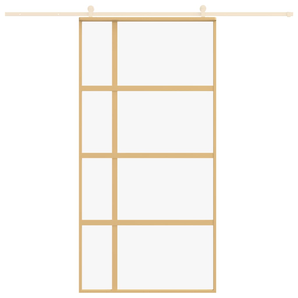 Vidaxl rutscht Dier 102.5x205 cm lecker Ess-Glas an Aluminium Goldfaarf