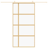 Vidaxx-Schiebetür 102,5 x 205 cm, klares ESG-Glas und Aluminium-Goldfarbe