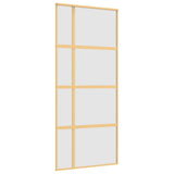 Puerta corredera Vidaxl 90x205 cm de vidrio ESG mate y dorado de aluminio