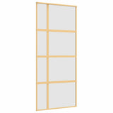 Vidaxx Schiebetür 90x205 cm ESG-Glas matt und Aluminium goldfarben
