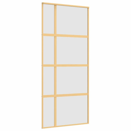 Vidaxx Schiebetür 90x205 cm ESG-Glas matt und Aluminium goldfarben