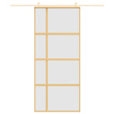 Vidaxx Schiebetür 90x205 cm ESG-Glas matt und Aluminium goldfarben
