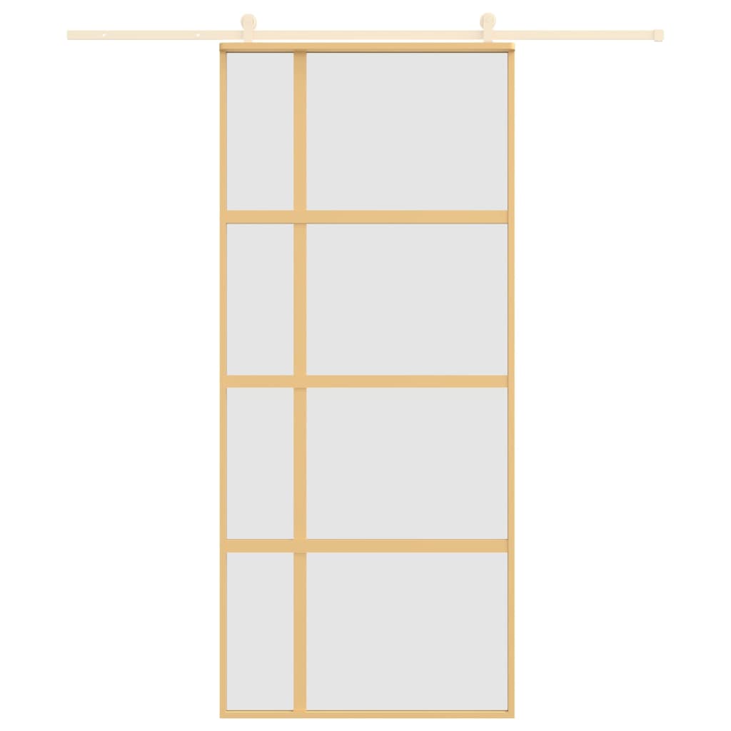 Vidaxl Sliding Porte 90x205 cm Verre ESG mate et aluminium or de couleur