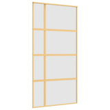 Vidaxx Schiebetür 102,5x205 cm ESG-Glas matt und Aluminium goldfarben