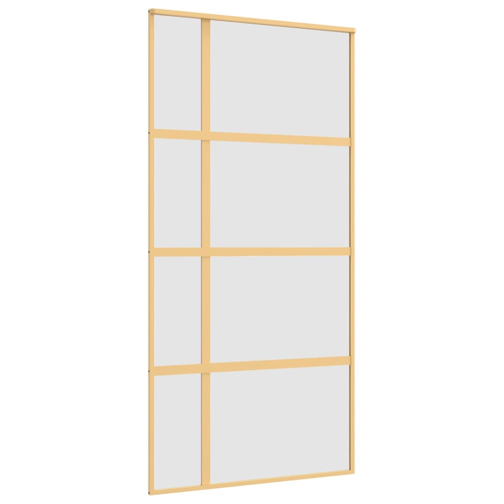 Puerta corredera de Vidaxl 102.5x205 cm de vidrio ESG mate y dorado de aluminio