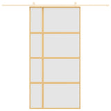 Puerta corredera de Vidaxl 102.5x205 cm de vidrio ESG mate y dorado de aluminio