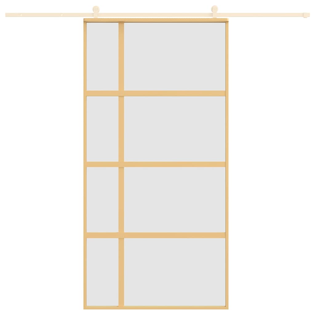 Vidaxx Schiebetür 102,5x205 cm ESG-Glas matt und Aluminium goldfarben