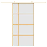 Vidaxx Schiebetür 102,5x205 cm ESG-Glas matt und Aluminium goldfarben