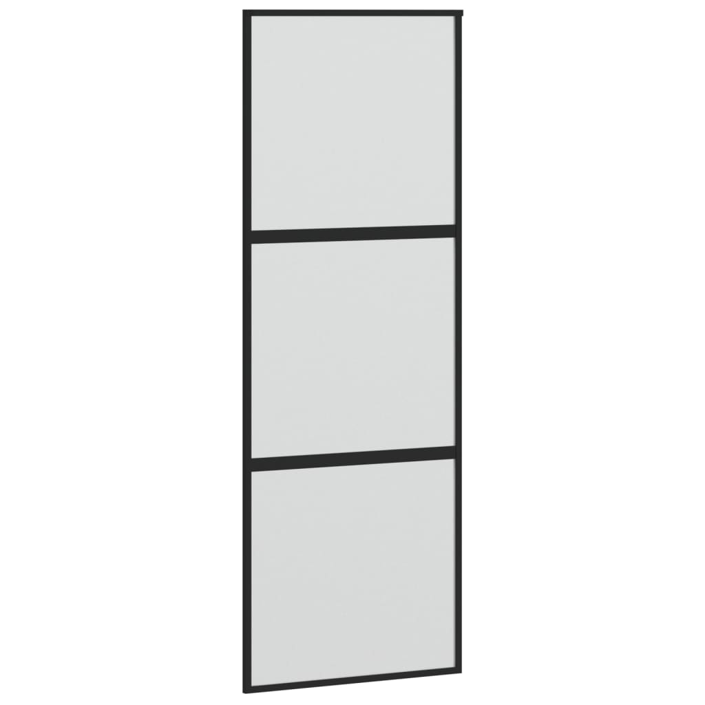 Vidaxl Schiebetür 76x205 cm gehärtetes Glas und Aluminiumschwarz