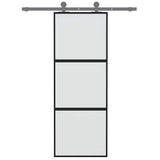 Vidaxx Schiebetür 76x205 cm Hartglas und Aluminium schwarz