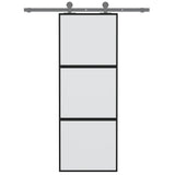 Vidaxl Schiebetür 76x205 cm gehärtetes Glas und Aluminiumschwarz