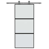 Vidaxx Schiebetür 90x205 cm Hartglas und Aluminium schwarz