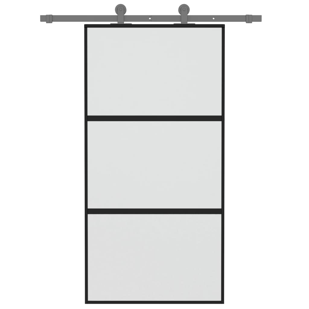 Vidaxl rutscht Dier 102.5x205 cm Häerteg Glas an Aluminiumblack