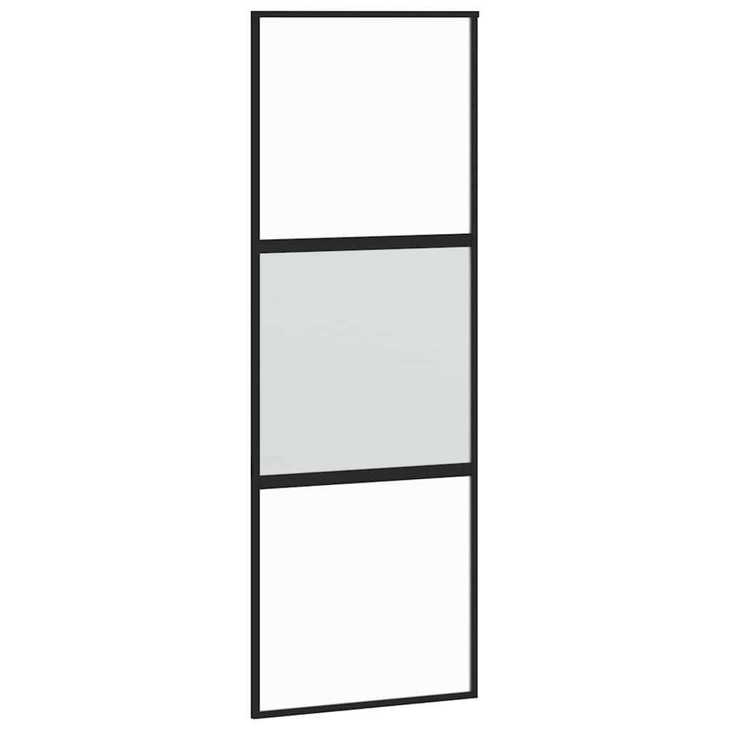 Vidaxx Schiebetür 76x205 cm Hartglas und Aluminium schwarz