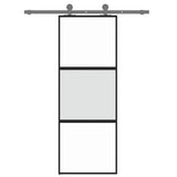 Vidaxx Schiebetür 76x205 cm Hartglas und Aluminium schwarz