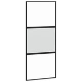 Vidaxx Schiebetür 90x205 cm Hartglas und Aluminium schwarz