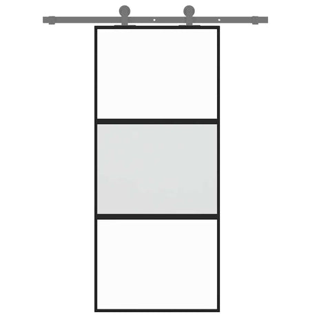 Vidaxx Schiebetür 90x205 cm Hartglas und Aluminium schwarz