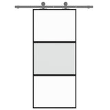 Vidaxl sliding door 90x205 cm hardened glass and aluminum black