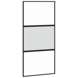 Vidaxx Schiebetür 102,5x205 cm Hartglas und Aluminium schwarz