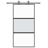 Vidaxx Schiebetür 102,5x205 cm Hartglas und Aluminium schwarz