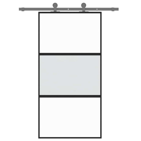 Vidaxx Schiebetür 102,5x205 cm Hartglas und Aluminium schwarz