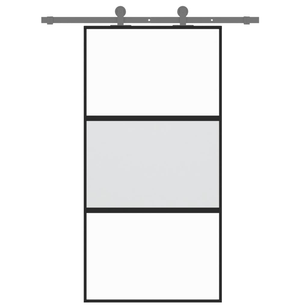 VidaXL sliding door 102.5x205 cm hardened glass and aluminum black