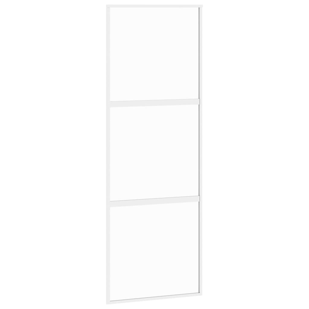 Vidaxl rutscht Dier 76x205 cm Häertege Glas an Aluminiumwäiss