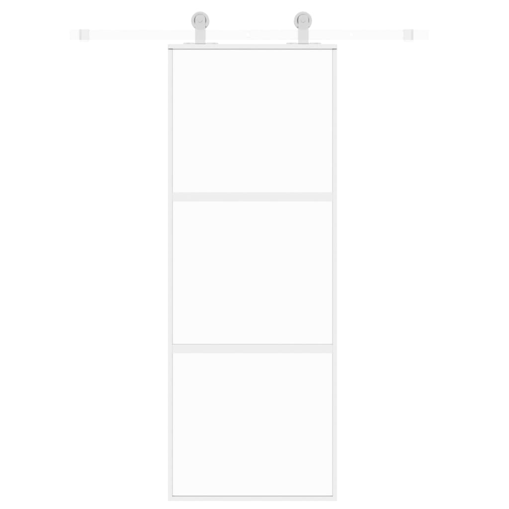 Vidaxl Porte coulissante 76x205 cm Verre durcie et aluminium blanc