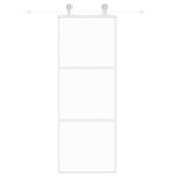 Vidaxl Porte coulissante 76x205 cm Verre durcie et aluminium blanc