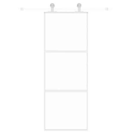 Vidaxx Schiebetür 76x205 cm Hartglas und Aluminium weiß