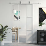 Vidaxl Porte coulissante 76x205 cm Verre durcie et aluminium blanc