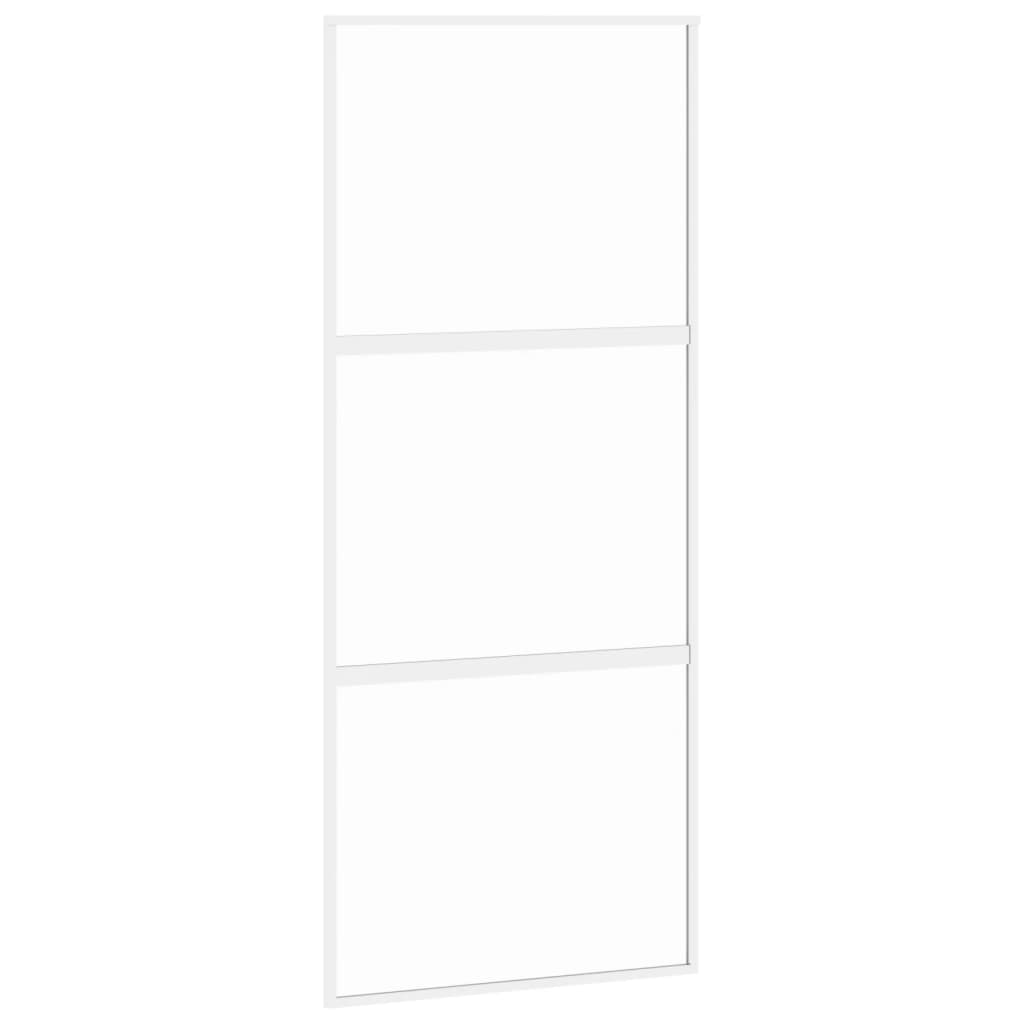 Vidaxl Porte coulissante 90x205 cm Verre durcie et aluminium blanc