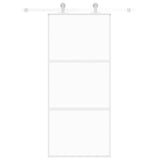 Vidaxl Porte coulissante 90x205 cm Verre durcie et aluminium blanc