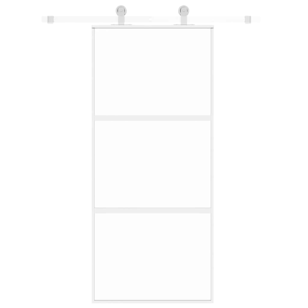 VidaXL Schiebetür 90x205 cm gehärtetes Glas und Aluminium weiß