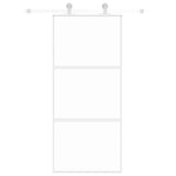 VidaXL Schiebetür 90x205 cm gehärtetes Glas und Aluminium weiß