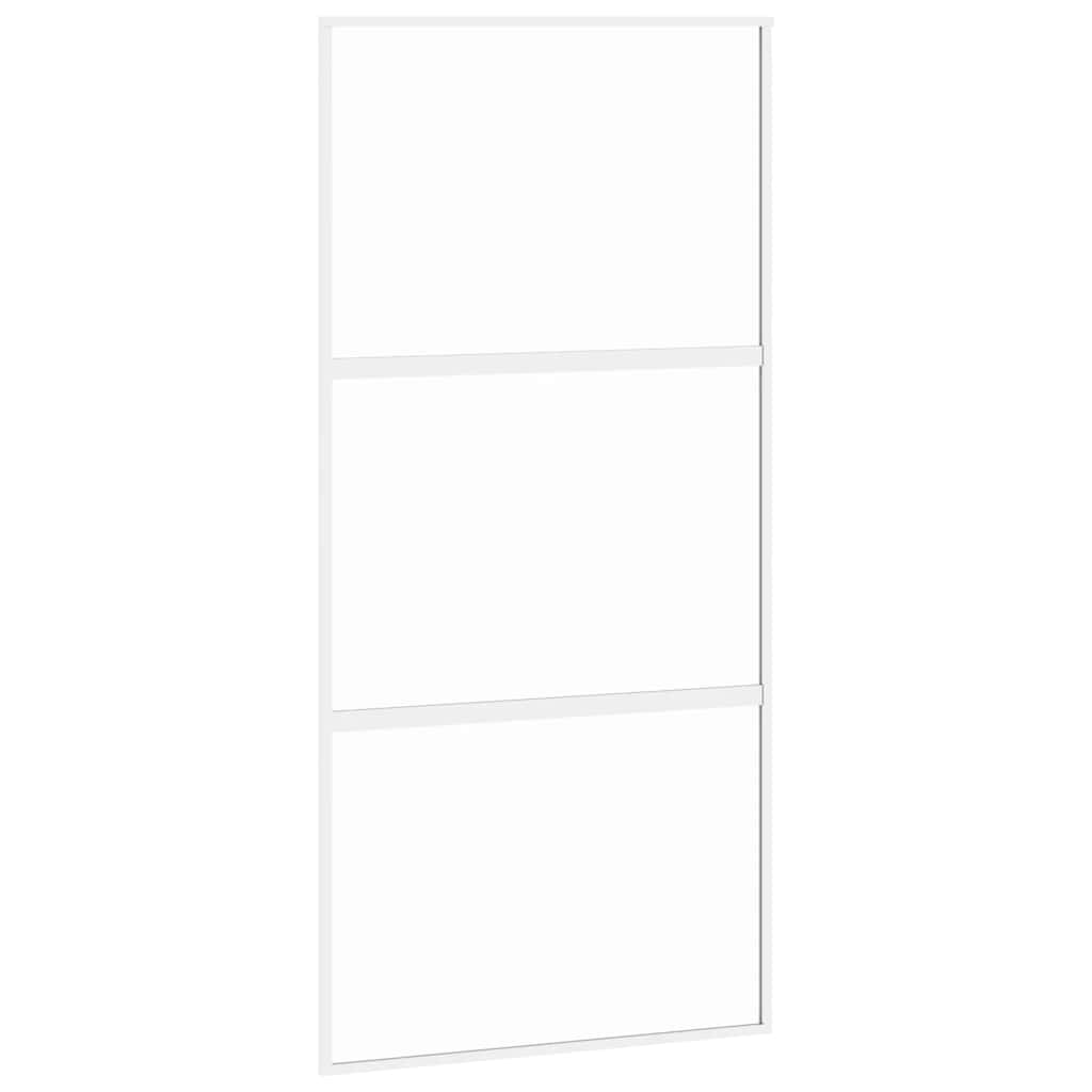 Vidaxx Schiebetür 102,5x205 cm Hartglas und Aluminium weiß