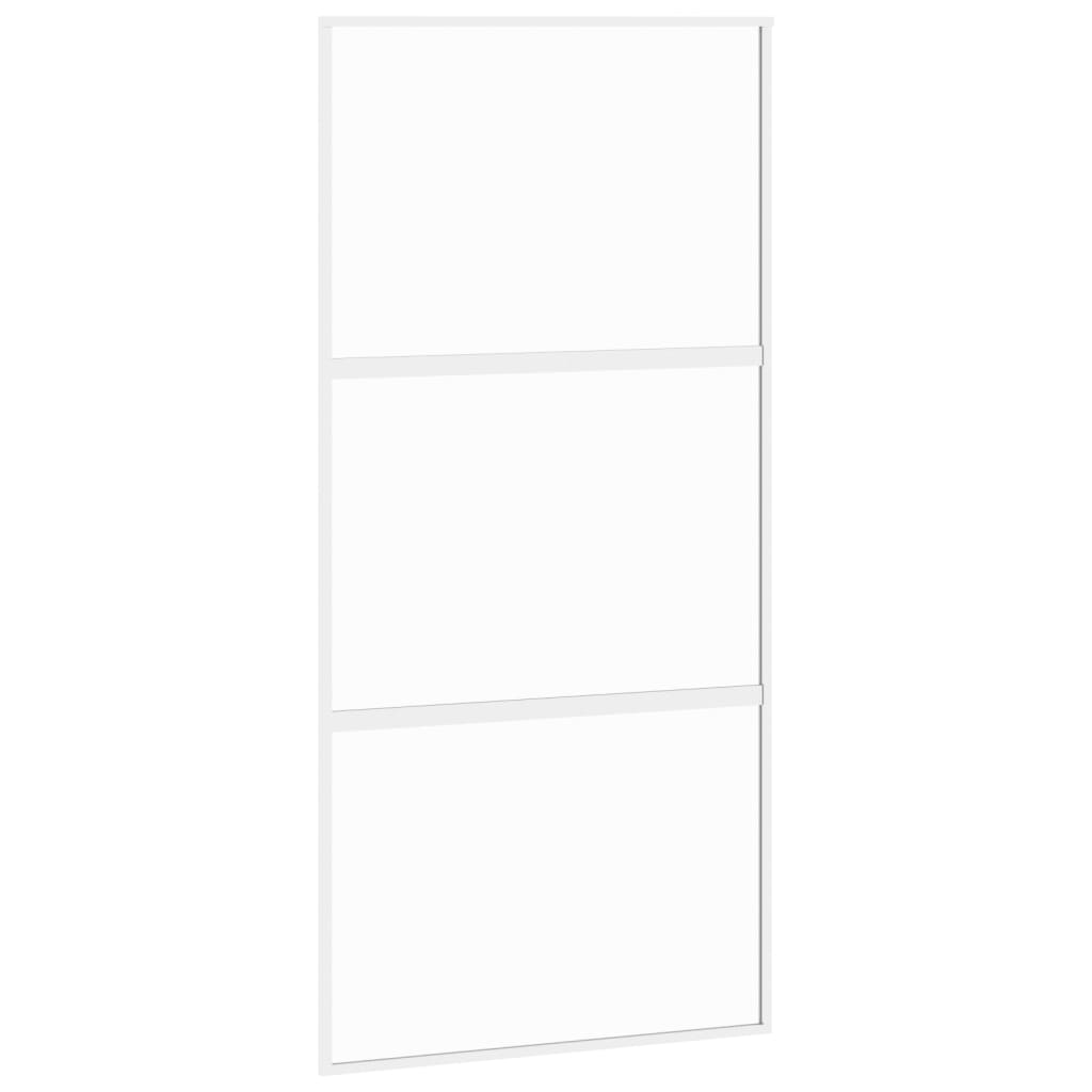 Vidaxl Porte coulissante 102.5x205 cm Verre durcie et aluminium blanc