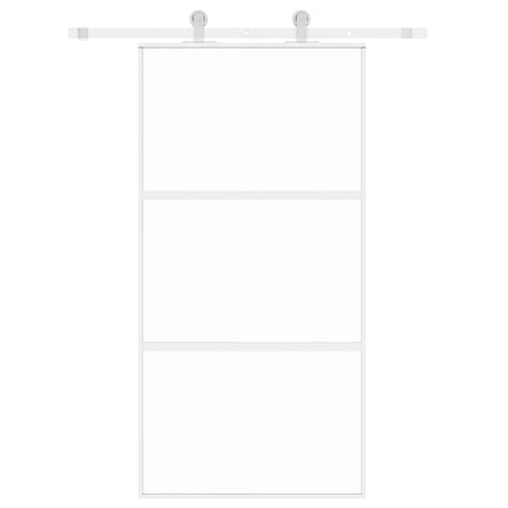 Vidaxx Schiebetür 102,5x205 cm Hartglas und Aluminium weiß