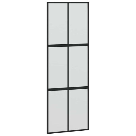 Vidaxx Schiebetür 76x205 cm Hartglas und Aluminium schwarz